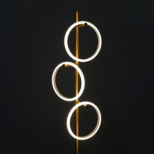 Brightech Saturn Floor Lamp, Great Living Room Decor, Tall Contemporary Standing Tree Light for Offices, Living Rooms, with 3 LED Heads for Bedroom Reading - Gold/Brass - Image 2