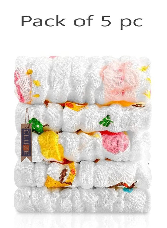 CLUZE Six Layered Muslin Baby Face Towels | Baby Washcloths Soft | Baby Muslin Washcloth | Face Towels for Newborn with Sensitive Skin | Shower Gift for Baby Registry (Pack of 5 pc) - Image 4