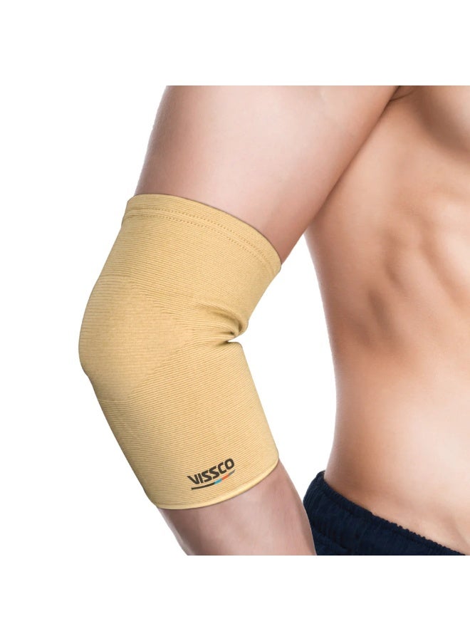 VISSCO دعامة الكوع | تخفف من ألم مفصل الكوع لسهولة الحركة | لرياضة الكريكيت، الكرة الطائرة، التنس وصالة الألعاب الرياضية (بيج) – كم ضغط قابل للتنفس لعلاج التهاب الأوتار، الالتواء والتعافي الرياضي – للرجال والنساء - Image 2