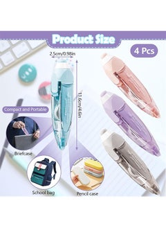 HY 4 Pcs Refillable Retractable White Out Tape, White Out Correction Tape Easy to Use Applicator, Pen Shaped Whiteout Tape for Instant Corrections Office School Supplies  - Image 2