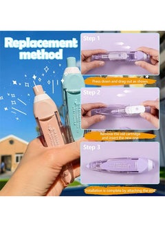 HY 4 Pcs Refillable Retractable White Out Tape, White Out Correction Tape Easy to Use Applicator, Pen Shaped Whiteout Tape for Instant Corrections Office School Supplies  - Image 4