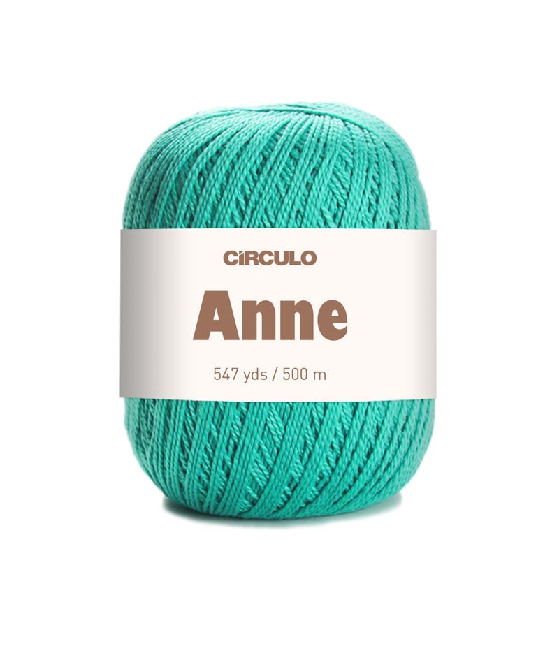 CÃRCULO CIRCULO Anne Yarn for Crocheting Knitting 100 Mercerized Brazilian Virgin Cotton Soft Fingering Weight 547 Yds 519 Oz Color 5556 Tiffany - Image 3