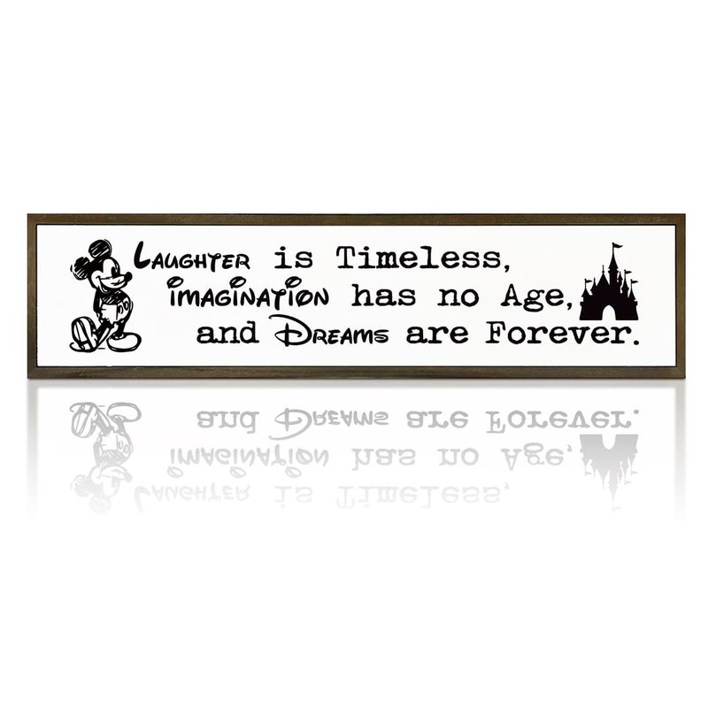 WKYAER Inspirational Wooden Sign, Hanging Framed Wood Signs, Decorative Wooden Box Sign, Rustic Tabletop Decor, Motivational Home Office Classroom Decor, I Work So We can Go to Disney Signs - Image 1