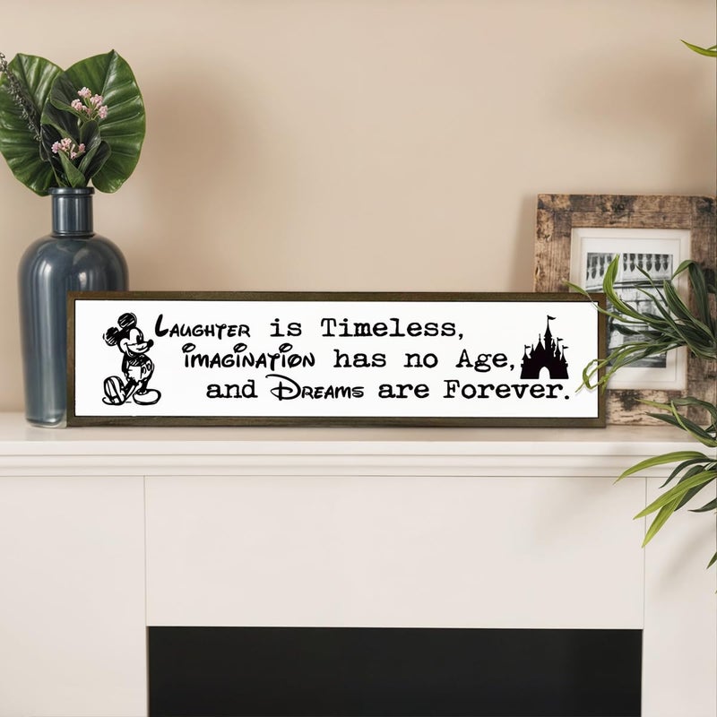 WKYAER Inspirational Wooden Sign, Hanging Framed Wood Signs, Decorative Wooden Box Sign, Rustic Tabletop Decor, Motivational Home Office Classroom Decor, I Work So We can Go to Disney Signs - Image 4