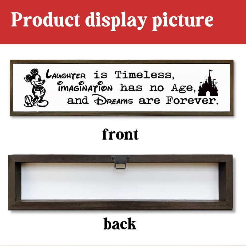 WKYAER Inspirational Wooden Sign, Hanging Framed Wood Signs, Decorative Wooden Box Sign, Rustic Tabletop Decor, Motivational Home Office Classroom Decor, I Work So We can Go to Disney Signs - Image 3