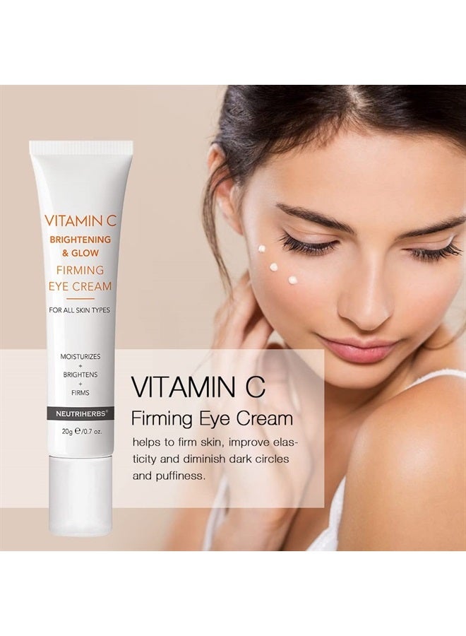 NEUTRIHERBS Eye Cream Vitamin C Eye Gel for Dark Circles, Eye Bags, Puffiness, Eye Massage Under Eye with Hyaluronic Acid, 20g e/0.7 oz.
