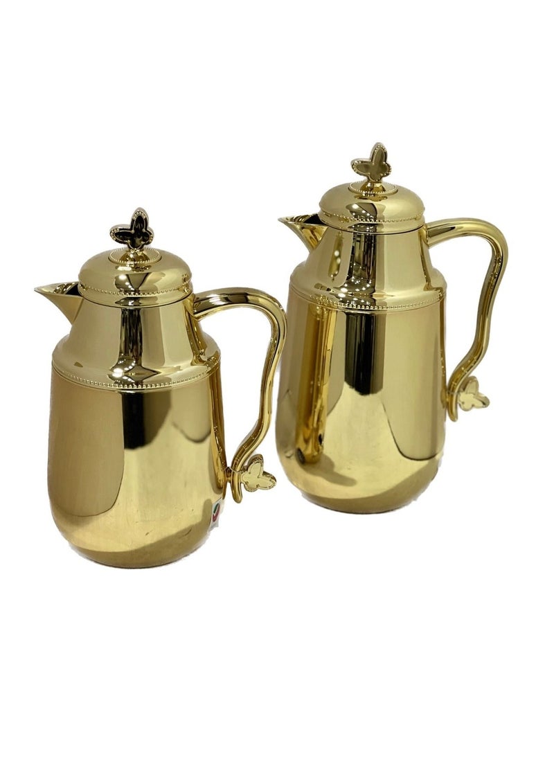 Home Maker 2-Piece  Tea & Coffee Flask Gold  - Image 3