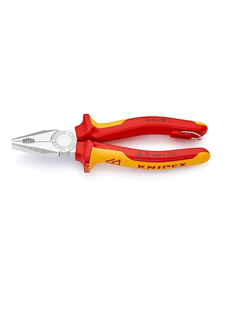 KNIPEX Combination Pliers Chrome-plated, Insulated With Multi-component Grips - Image 1