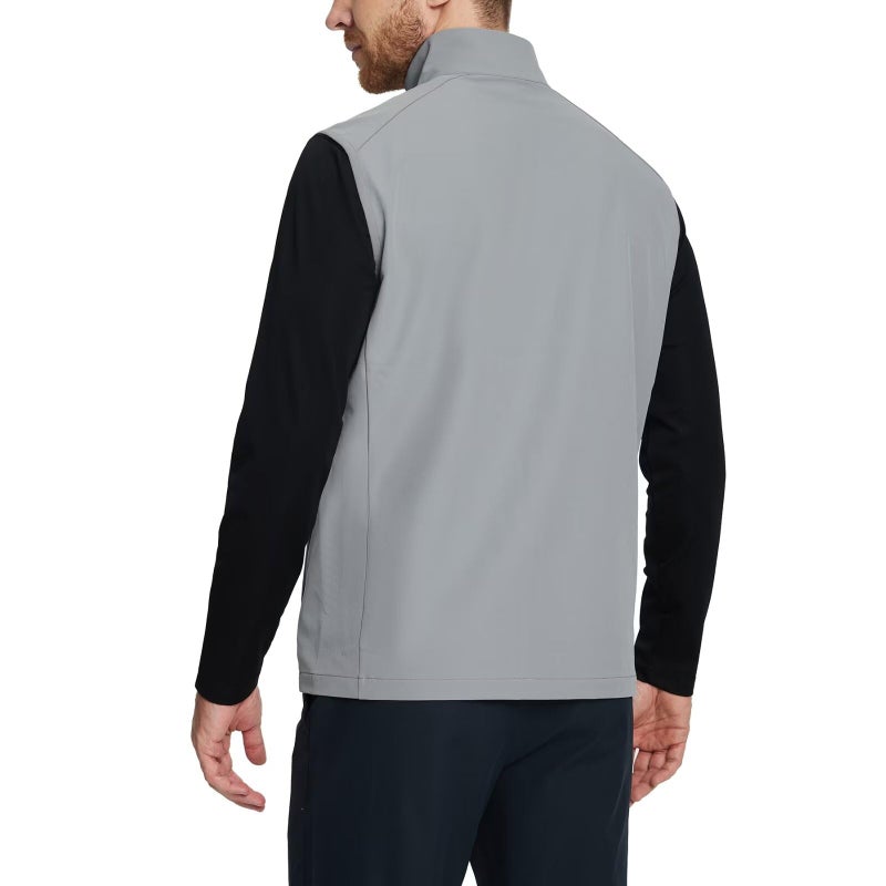 M MAELREG Golf Vest for Men Windproof Travel Zip Up Sleeveless Jacket Lightweight Softshell Mens Vests Outerwear - Image 3