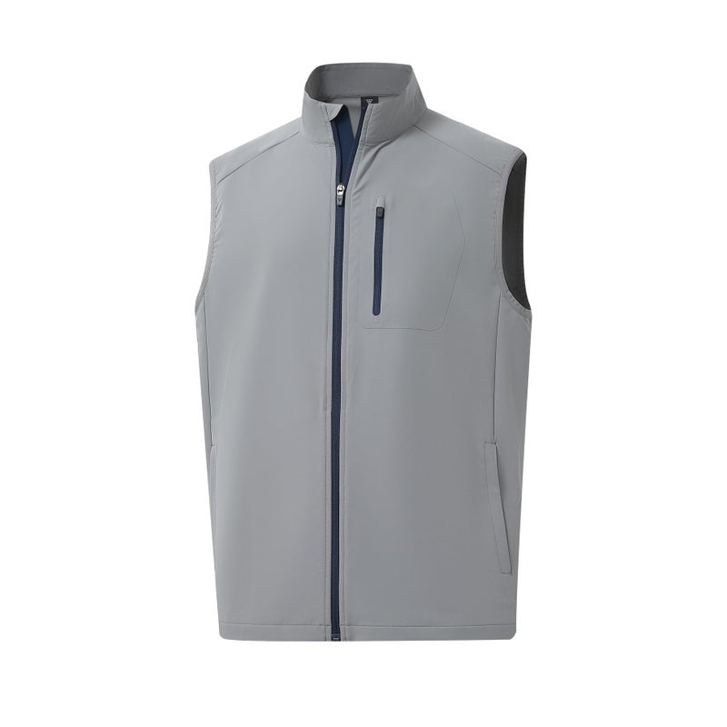 M MAELREG Golf Vest for Men Windproof Travel Zip Up Sleeveless Jacket Lightweight Softshell Mens Vests Outerwear - Image 1