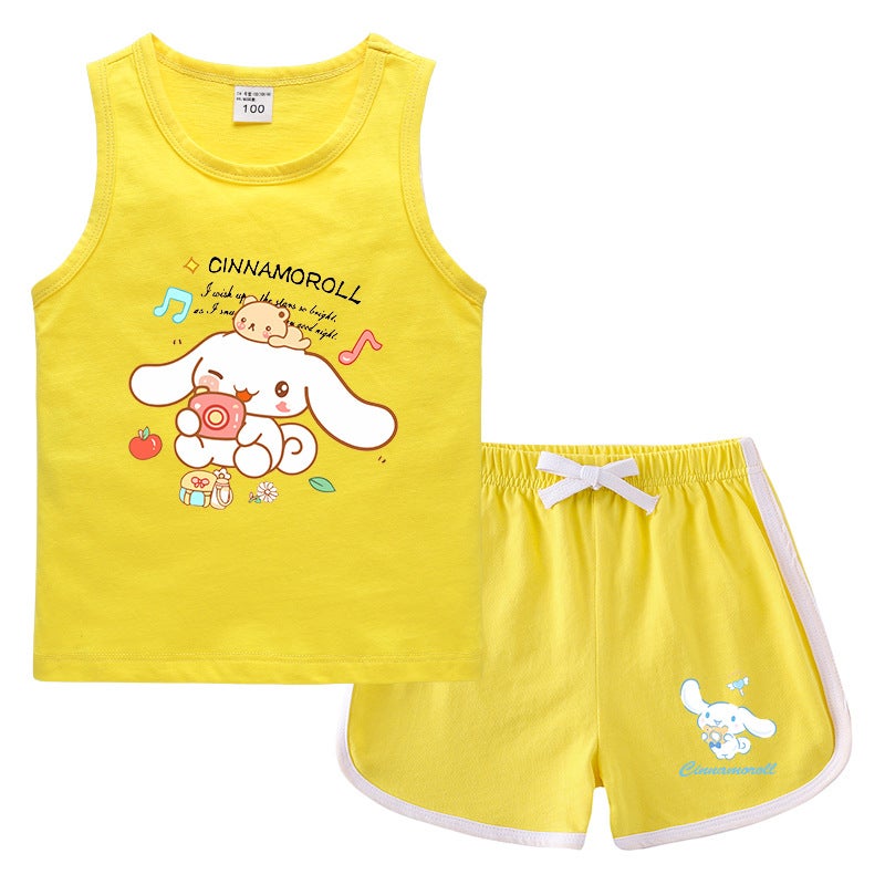 Summer Men'S Children'S Wear Daughter Crewneck T-Shirt Pants Korean Casual Half Sleeve Bottoming Shirt Sports Student Shorts Suit - Image 4