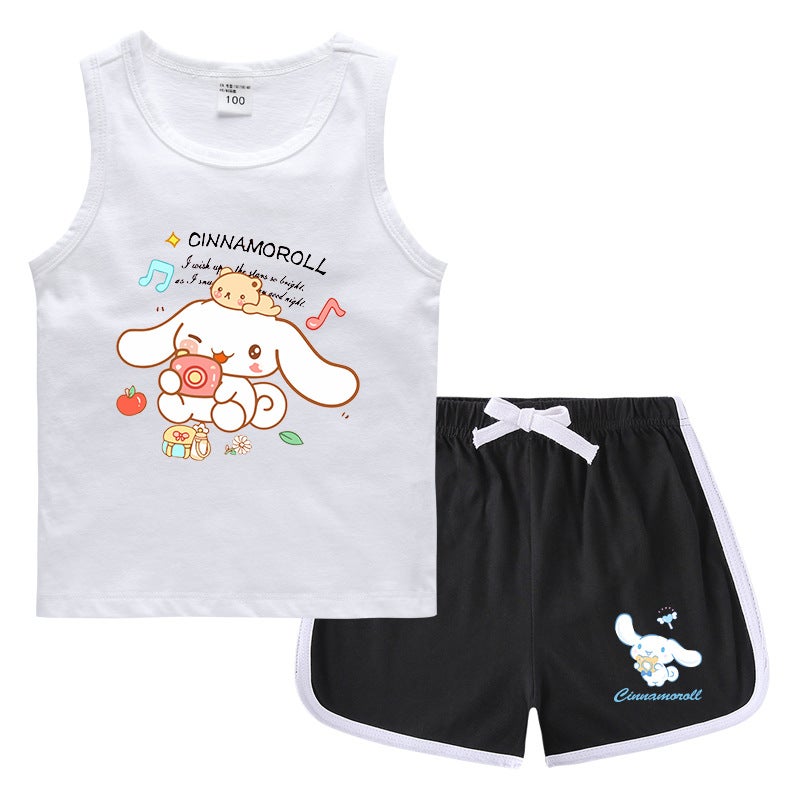 Summer Men'S Children'S Wear Daughter Crewneck T-Shirt Pants Korean Casual Half Sleeve Bottoming Shirt Sports Student Shorts Suit - Image 5