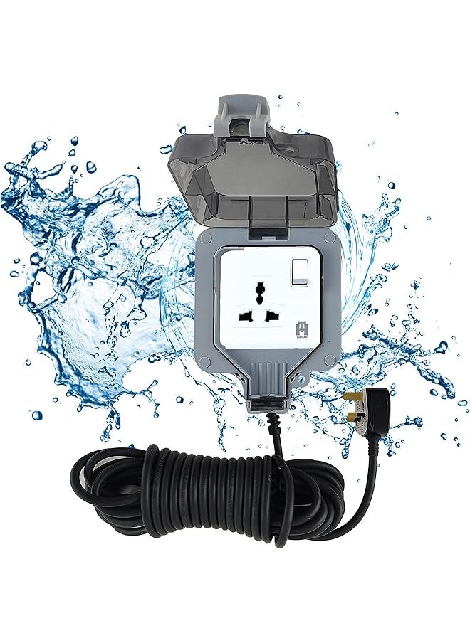 Hassan Hassan waterproof outdoor socket extension 13A single universal IP66 (10m)  - Image 1