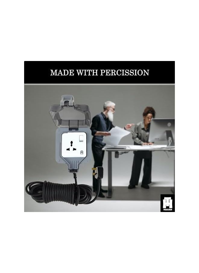 Hassan Hassan waterproof outdoor socket extension 13A single universal IP66 (10m)  - Image 2