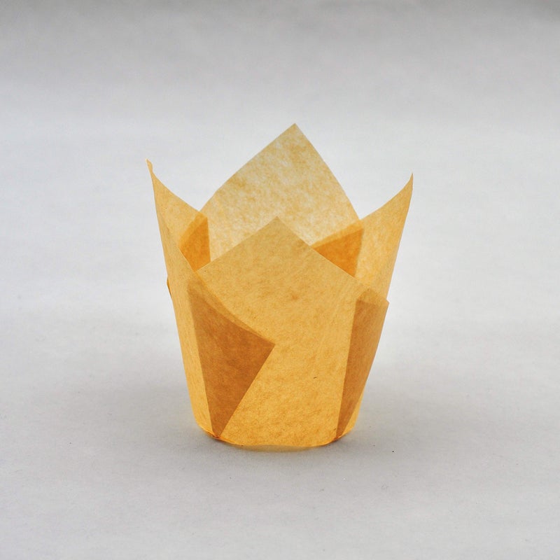 QLSmypkg Large Muffin Greaseproof paper Baking cupcake cups, 2-1/4" x 4" Natural Tulip Baking Cup Case of 125 pcs (Large size) (125) - Image 4