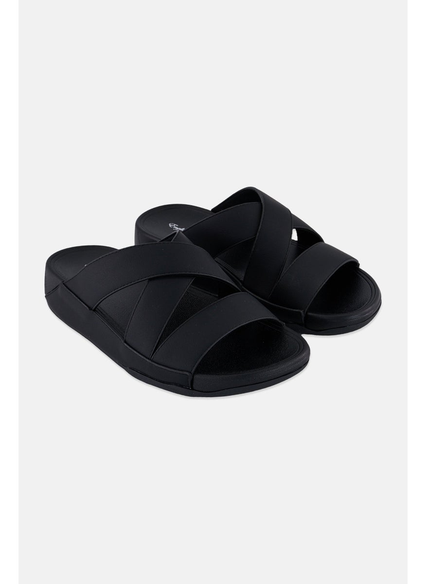English Laundry Men Slip On Arabic Sandals, Black  - Image 1