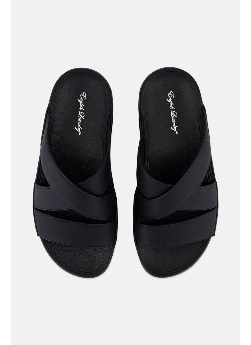English Laundry Men Slip On Arabic Sandals, Black  - Image 3