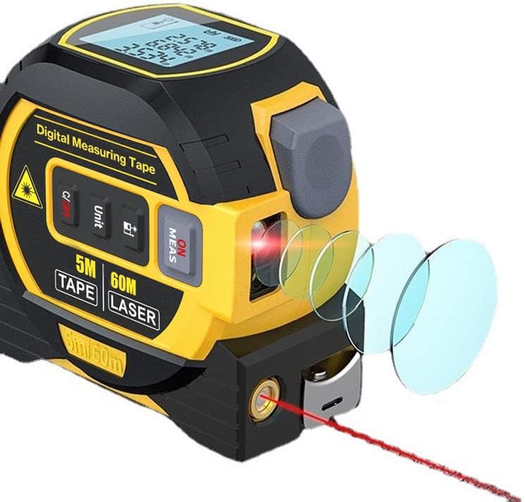 3in1 Laser Rangefinder 5m Tape Measure Ruler LCD Display with Backlight Distance Meter Building Measurement Device Area Volumes Surveying Equipment - Image 1