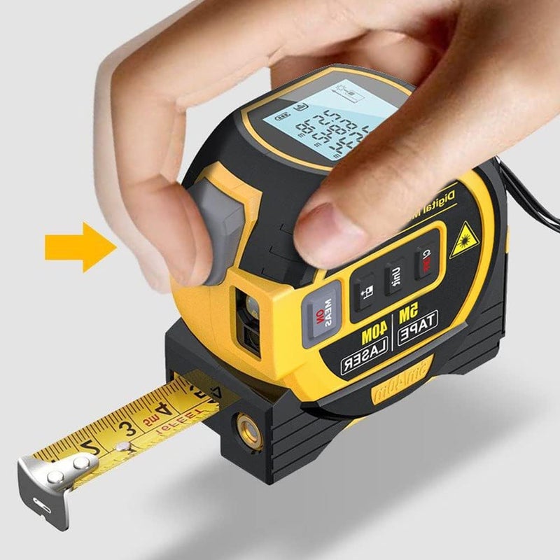 3in1 Laser Rangefinder 5m Tape Measure Ruler LCD Display with Backlight Distance Meter Building Measurement Device Area Volumes Surveying Equipment - Image 3