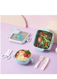 Children's Stainless Steel Insulated lunch Box Baby Go Out Convenient Color Lunch Box Baby Meal Packaging Bowl Supplementary Food Bowl(Green)