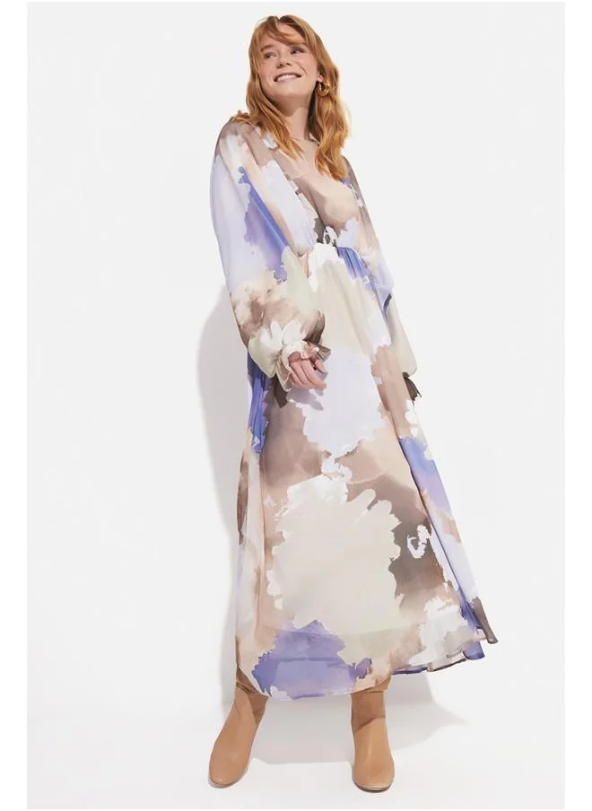 جون June Women Patterned A-Line Maxi Dress Tan
