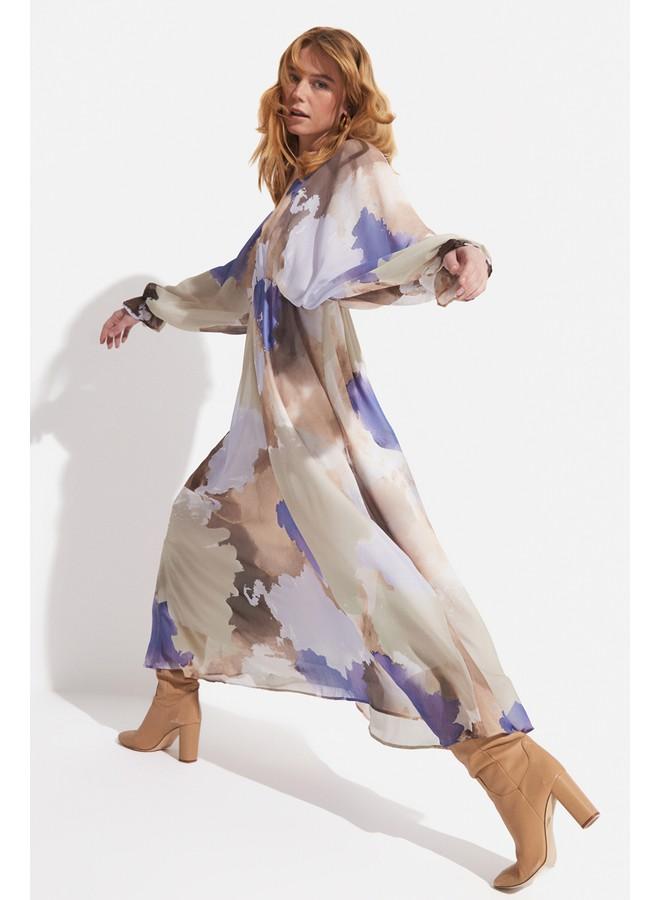 جون فستان شيفون بألوان مائية - Image 5