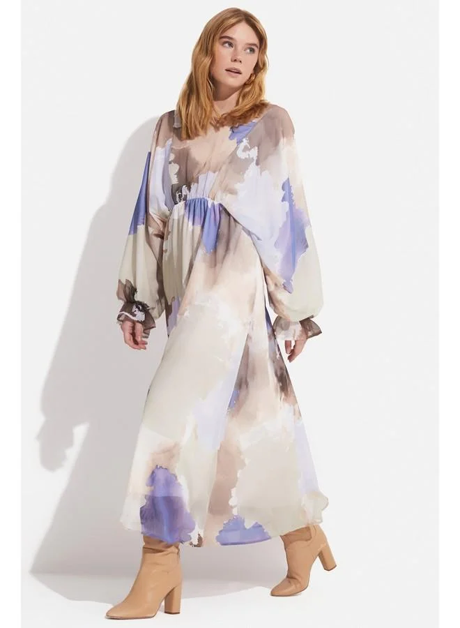 JUNE Watercolor Chiffon Dress