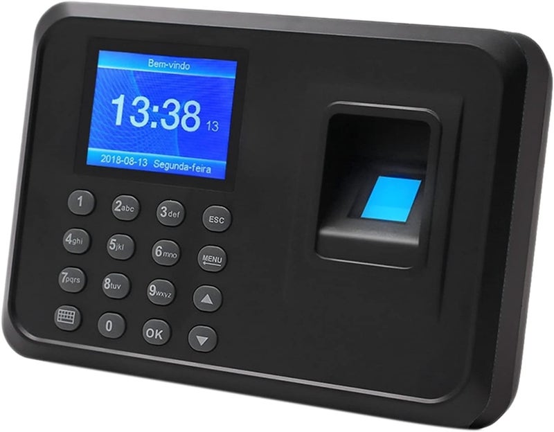 Time Clock, Multi-Language Fingerprint Password Time Attendance Machine 2.4 Inch LCD Screen Can Download Data with U Disk for Business, Office - Image 5