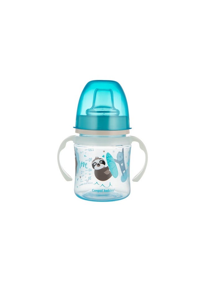 كانبول بيبز Canpol babies Training Cup with Glowing Handles PP EasyStart 120 ml Exotic Animals blue 6M+  - Image 2