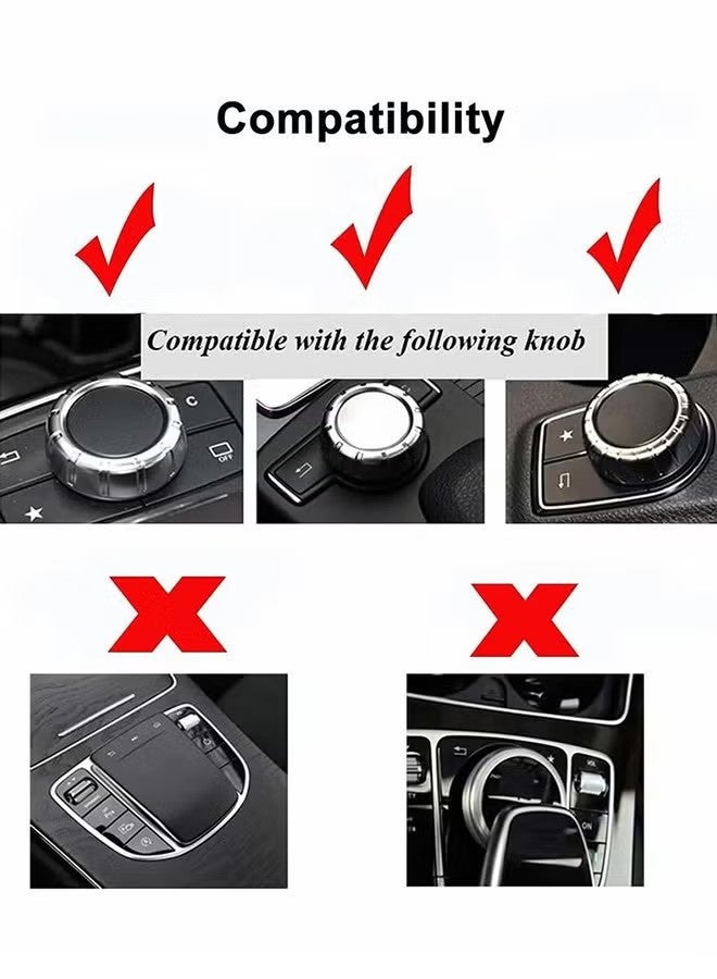 YJ Car Metal Modified Center Console Multimedia Control Button Knob Trims Cover Decals Emblems Stickers Compatible with Mercedes Benz A B E GLK GLA CLA GLE ML GL Class 29mm Knob1pcs - Image 4