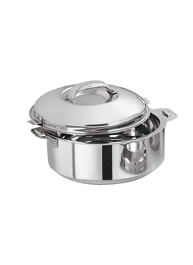 BLACKSTONE Stainless Steel Casserole Lightweight Easy to Handle Hotpot with Lid Silver-Madina 3500ml/3.5Ltr  - Image 1