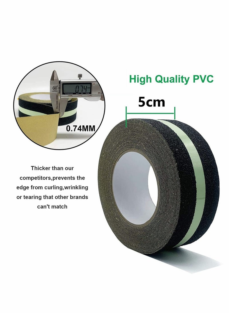Anti-Slip Grip Tape, Anti Slip Safety, Glowing in Dark Non Adhesive Stair Treads High Traction Grit for Stairs Steps Decking Indoor Outdoor 5m x 5cm - Image 2