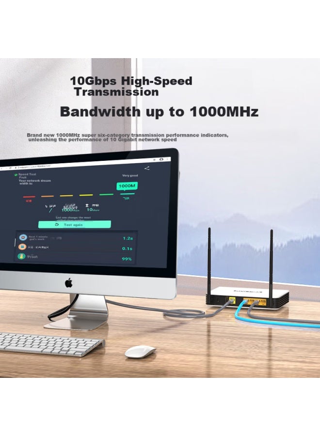 CHOSEAL Akihabara, Cat6a Ethernet Cable, Single-strand Pure Copper Thickened Cat6a Double-shielded High-speed Network Patch Cord, 10 Gigabit Network Connection Cable, Computer Broadband Gaming Pre-made Cable, 1 Meter, Qs2669 - Image 2