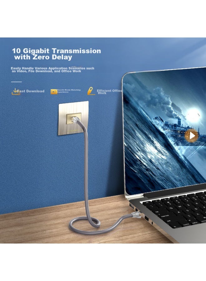 CHOSEAL Akihabara, Cat6a Ethernet Cable, Single-strand Pure Copper Thickened Cat6a Double-shielded High-speed Network Patch Cord, 10 Gigabit Network Connection Cable, Computer Broadband Gaming Pre-made Cable, 1 Meter, Qs2669 - Image 3