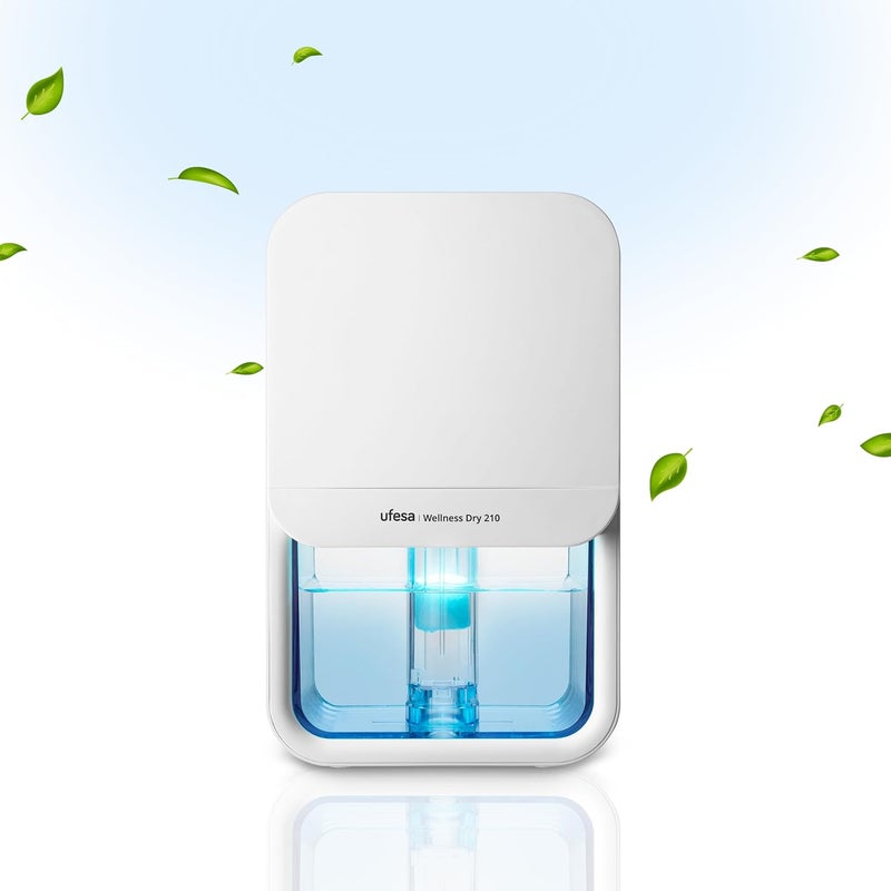 Ufesa Wellness Dry 210 Ultra Quiet Dehumidifier ≤35dB, 210 ml/day, 23W, 800 ml capacity, 7 adjustable colours, up to 20 m², automatic shut-off - Image 1