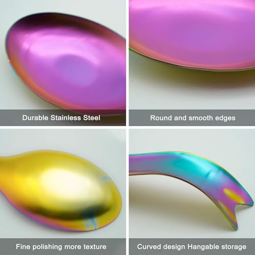 UNIOVC Stainless Steel Spoon Rest,Rainbow Chopstick & Cutlery Rest,Kitchen Spoon Tray Station,Utensil Holder for Spatula,Ladle,Countertop,Coffee Station Utensil Rest 1PCS Fish Shape Spoon Rest - Image 4