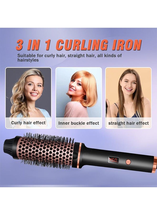 3-in-1 Thermal Hair Brush - Curling, Straightening  Volumizing, Adjustable Temperature, Fast Heating for All Hair Types - Image 2