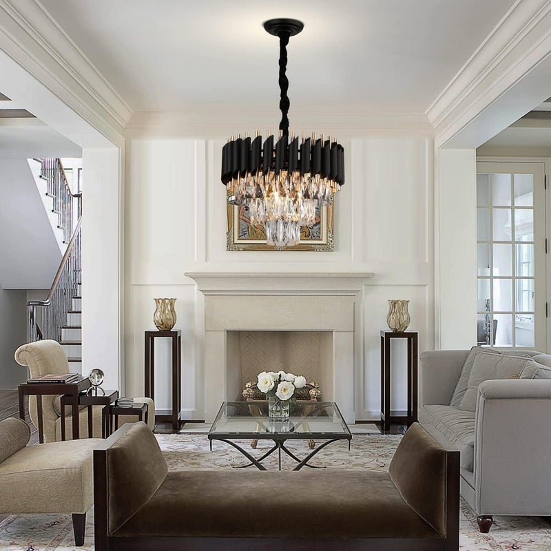 40CM Modern 3-Tier Crystal Chandelier with 6 Lights for Dining Room and Living Room - Image 5