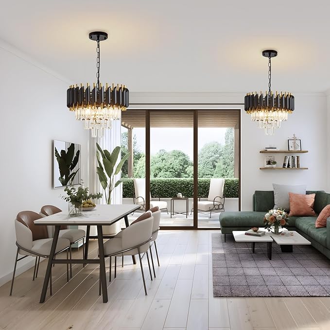 40CM Modern 3-Tier Crystal Chandelier with 6 Lights for Dining Room and Living Room - Image 2