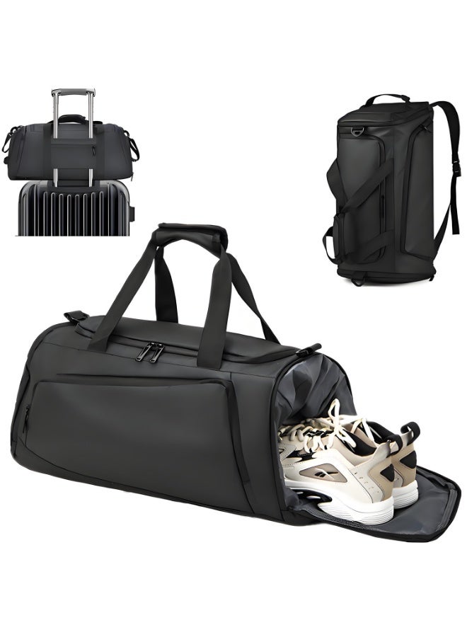 Genetic Gym Bag with Shoe Compartment, Travel Duffle Bag for Men and Women Waterproof Overnight Bag with Wet Pockets Sports Carryall Carry On Bag Holdall for Travel Swimming - Image 1