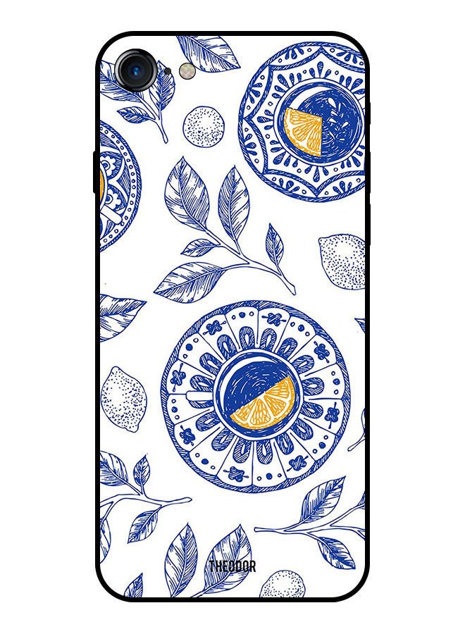 Theodor Protective Case Cover For Apple Iphone SE 2022 Dark Blue Circle Patterns - Image 1