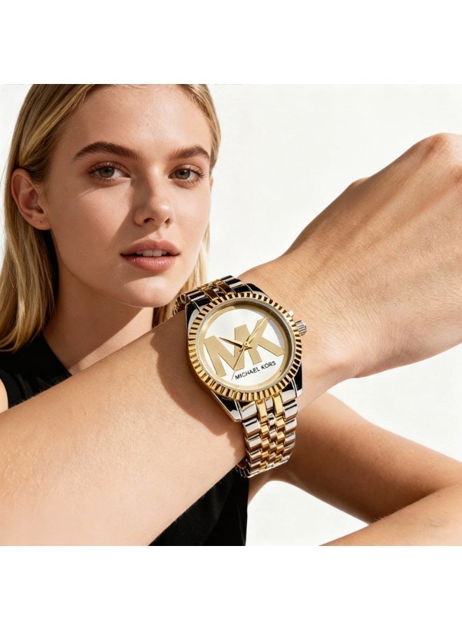 Michael Kors MK Classic Men's and Women's Fashion Multi functional Alloy Round Quartz Watch Stainless Steel Strap 31CM - Image 3