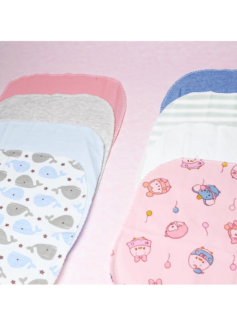 8-منشفة وجه قطنية ناعمة للأطفال حديثي الولادة/مناديل للأطفال حديثي الولادة (عبوة من 8)  - Image 4