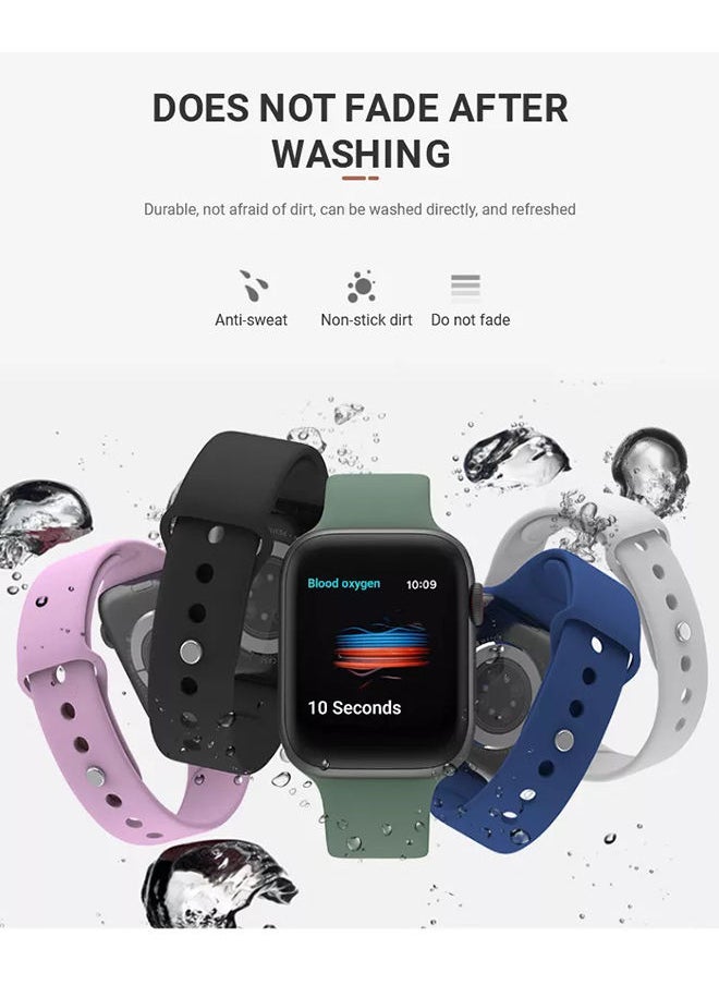 O Ozone - (Pack 5) Silicone Sport Bands For Apple Watch Series 10 9 8 7 6 5 4 SE 38/40/41/42mm Soft Silicone Waterproof Smartwatch Band - Image 1