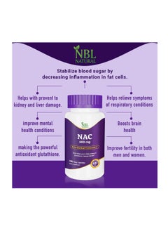 NBL Natural NAC, N-Acetyl Cysteine 600 Mg With Selenium And Molybdenum, 100 Veg Capsules  - Image 5