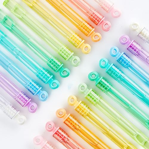 INSCRAFT Bubble Wand, 90 Pack Pastel Bubble Wands Bulk 15 Colors for Halloween, Summer Toys, Wedding, Outdoor Indoor Activity Use, Bubbles Party Favors, Gifts for Kids Toddlers - Image 3