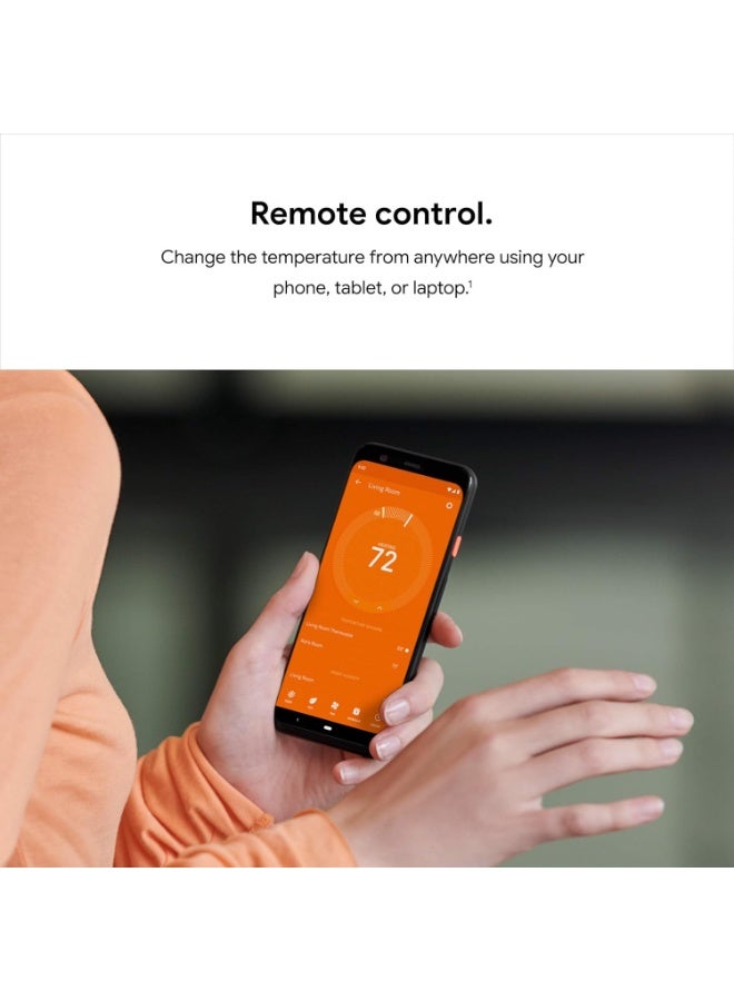 Nest Google Nest Smart Learning Wi-Fi Programmable Thermostat, 3rd Gen, Mirror Black - Image 4