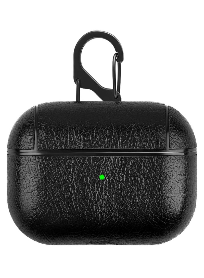 Protective Charging Box Case Cover With Carabiner For Apple AirPods Pro Black - Image 1