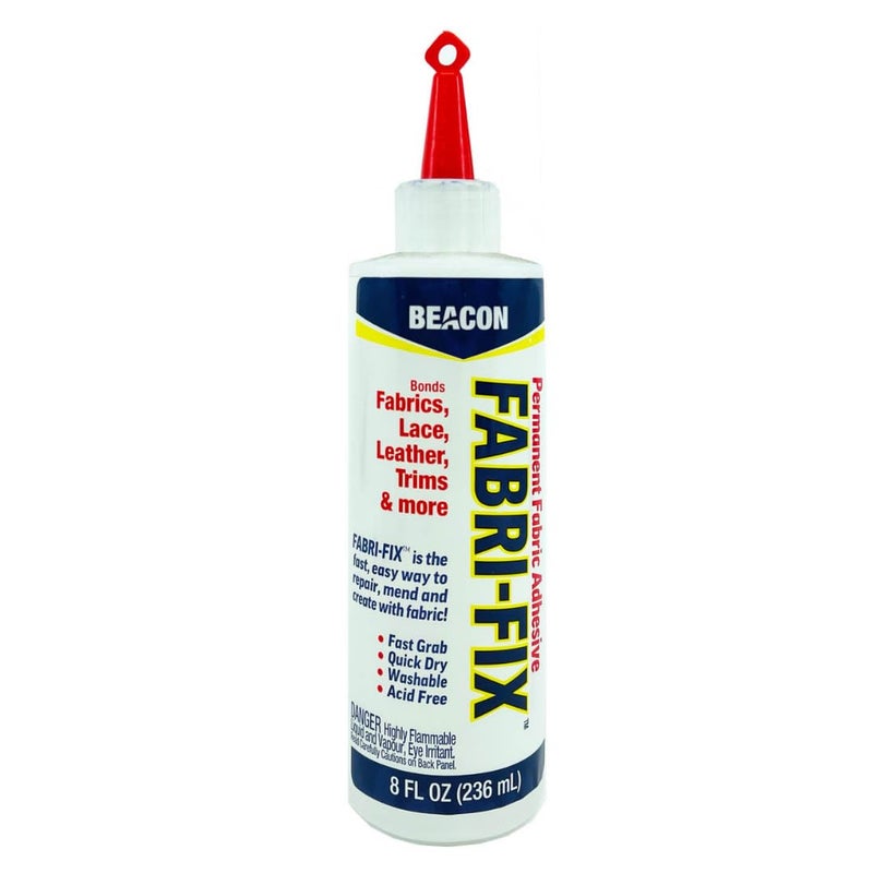 BEACON Fabri-Fix Bonding Solution - Fast Grab & Quick Dry for Fabric, Leather & More - No Heat, No Mess & Burn-Free, 8-Ounce - Image 1