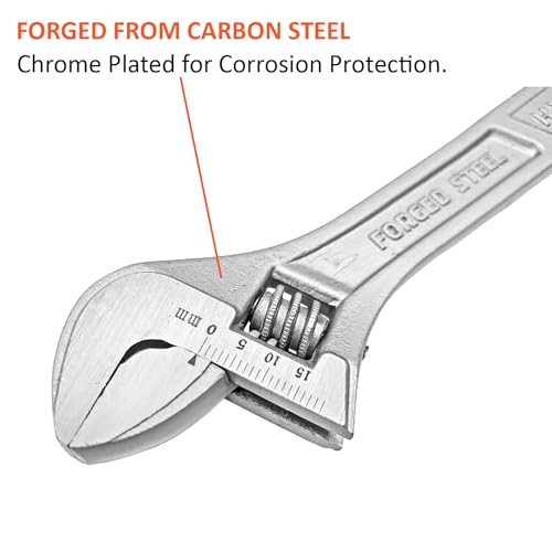 Harden 6" Adjustable C Shaped Spanner Wrench, Carbon Steel, Laser Scale - 540406 - Image 3